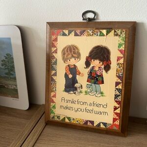 Vintage cottage core wood art